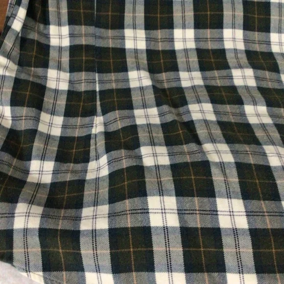 Barbour Cream and Green Plaid Flannel Shirt L Slim - Picture 6 of 15